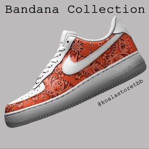 Nike Custom Air Force 1 Bandana Orange NWT